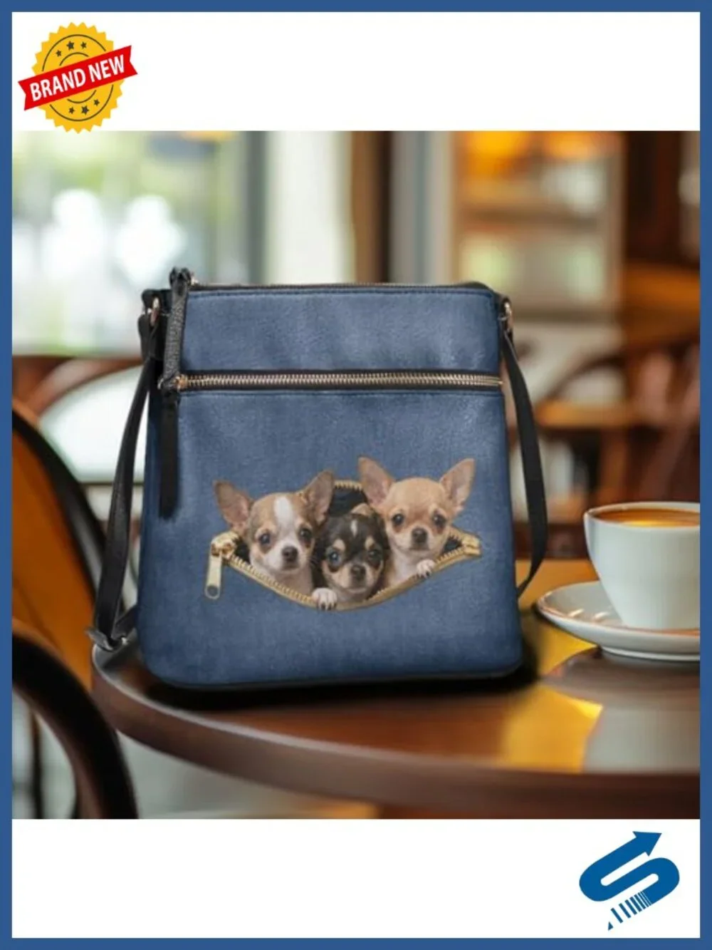 PU Leather Crossbody Messenger Bag with Adjustable Strap